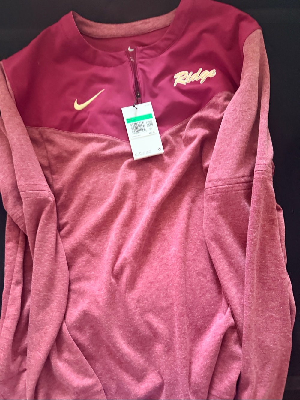 Nike Men’s Ridge Half-Zip Top in Maroon and Heathered Maroon